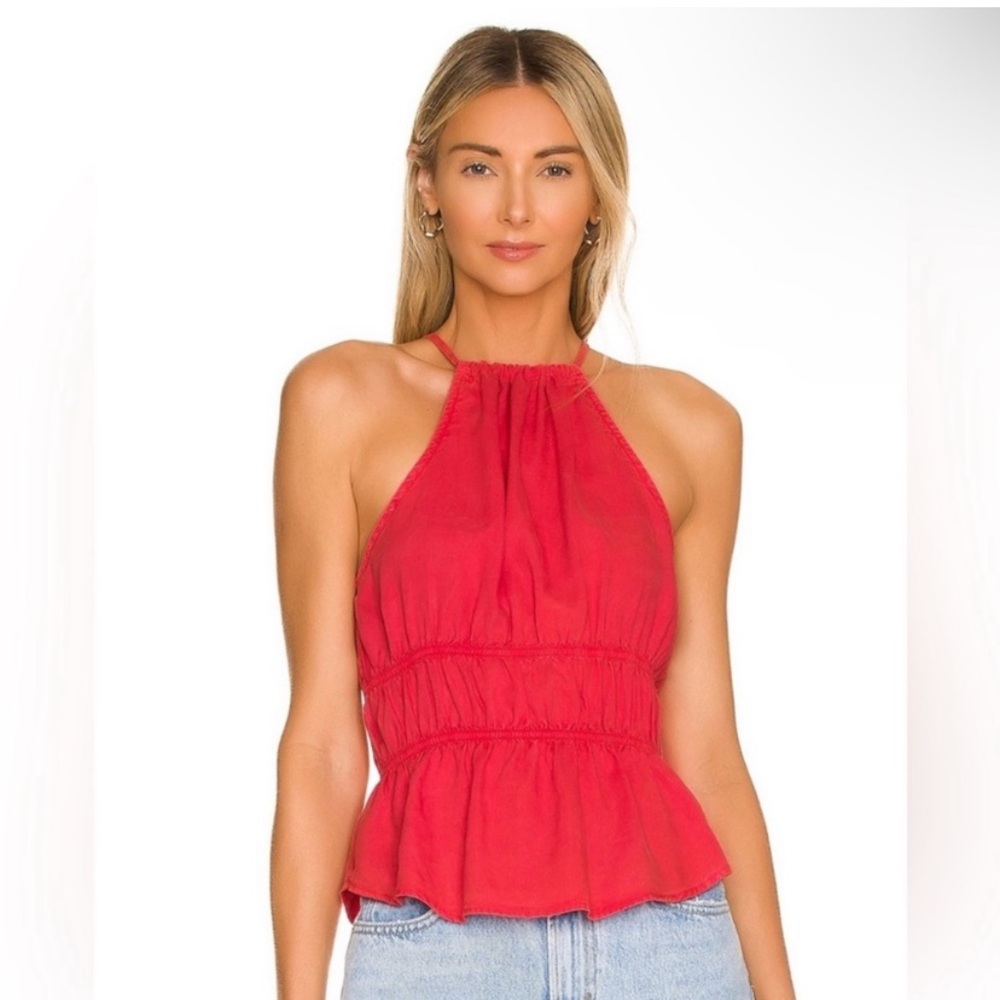 Smocked Waist Halter Top in Azaleza